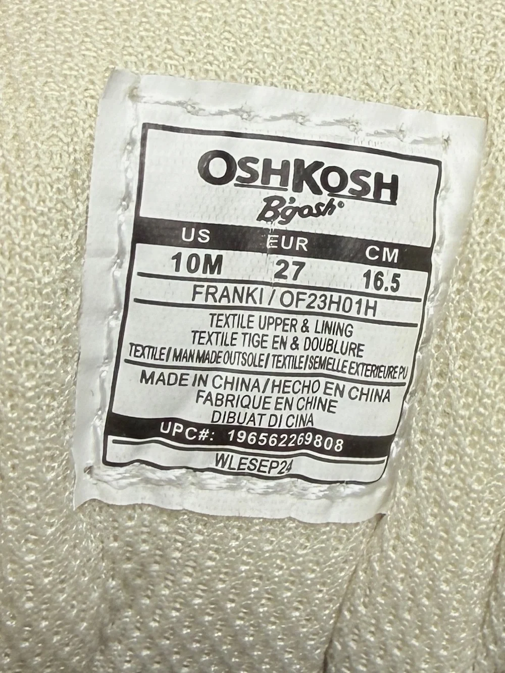 OshKosh Franki High Top Sneakers Kids 10 Gray Double Strap NWT